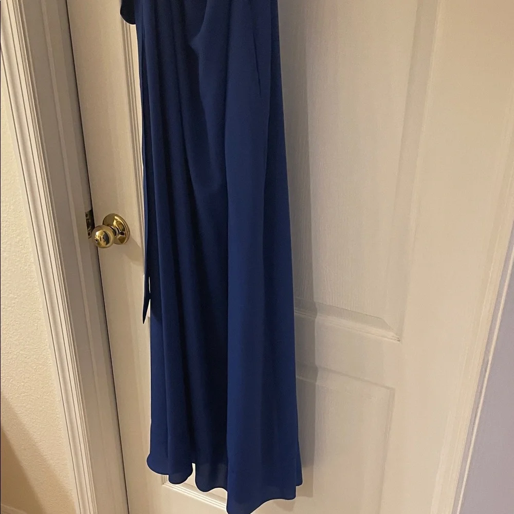 NWT Banana Republic Elegant Blue Ruffle One-Shoulder Dress - Picture 9 of 13